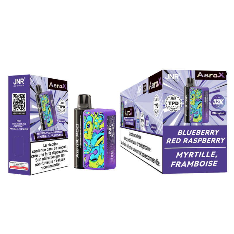Kit Blueberry Red Raspberry 32000 puffs - AeroX JNR