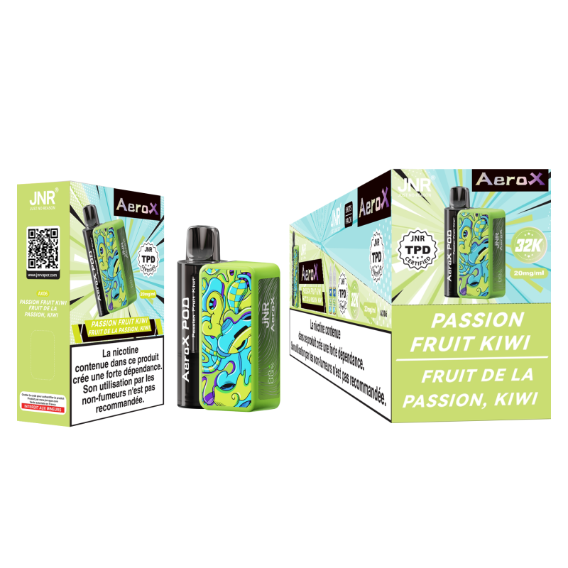 Kit Passion Fruit Kiwi 32000 puffs - AeroX JNR