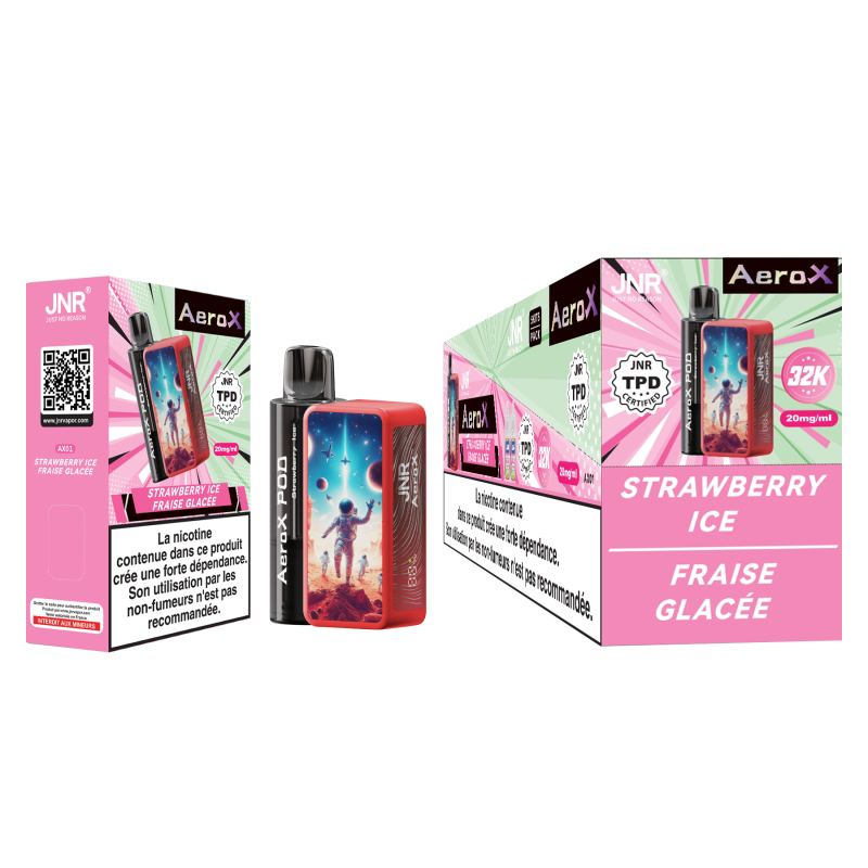 Kit Strawberry Ice 32000 puffs - AeroX JNR