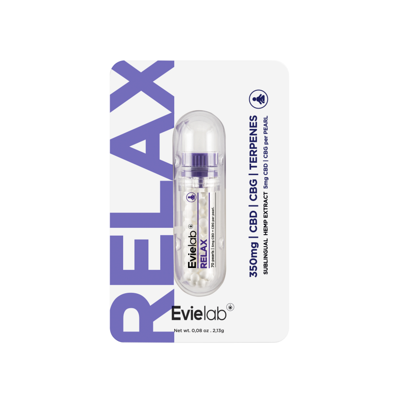 Micro-perles CBD Relax – Evielab | Emballage