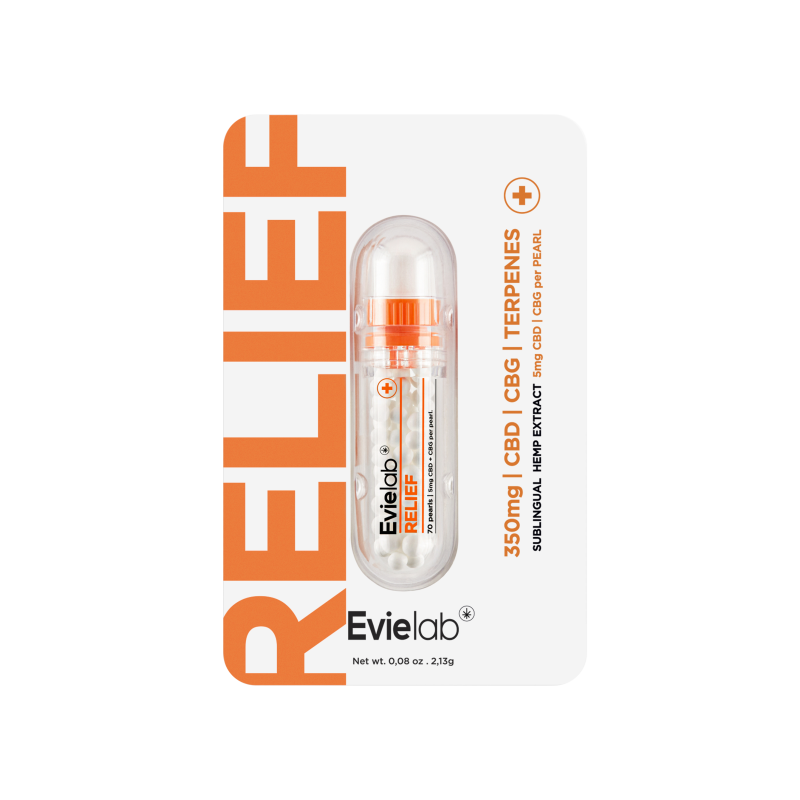 Micro-perles CBD Relief – Evielab | Emballage